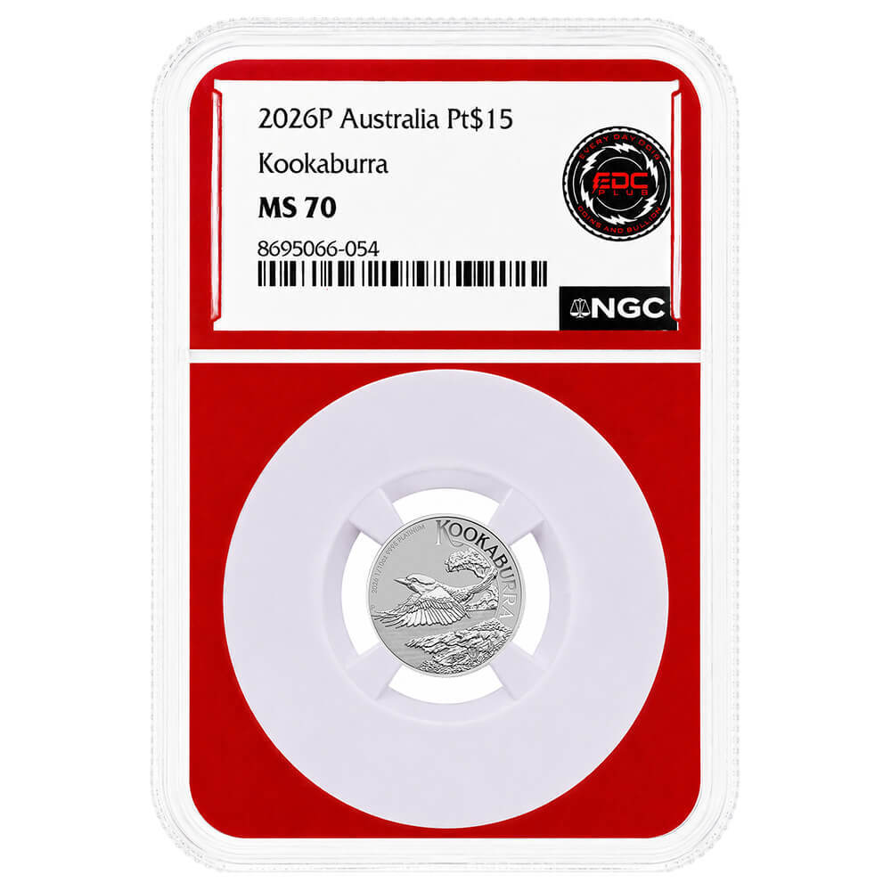 2026 1/10 oz Platinum Australian Kookaburra Coin NGC MS 70