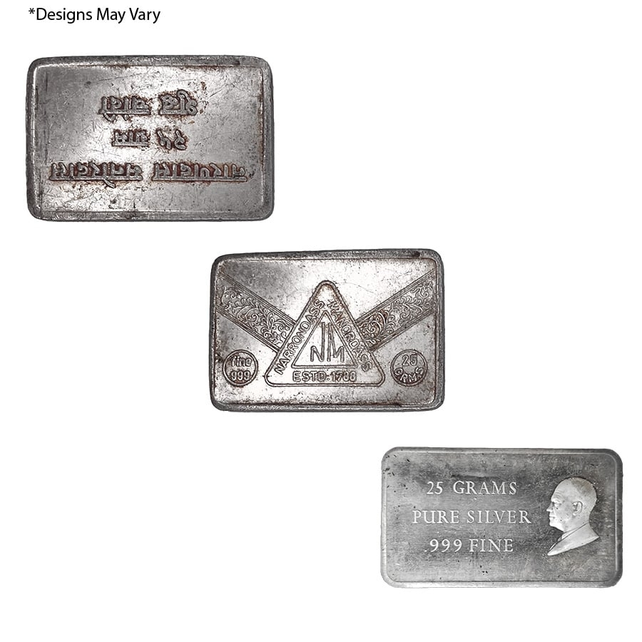 25 gram Generic Silver Bar .999 Fine