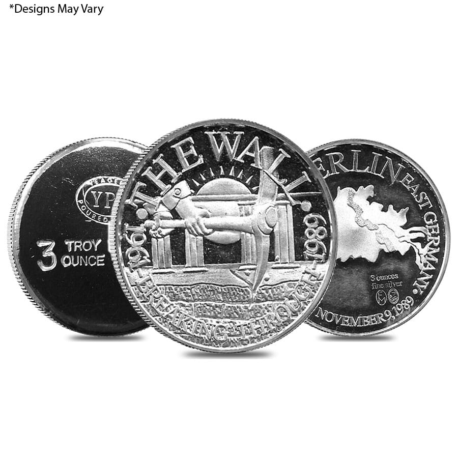 3 oz Silver Generic Rounds .999 Fine