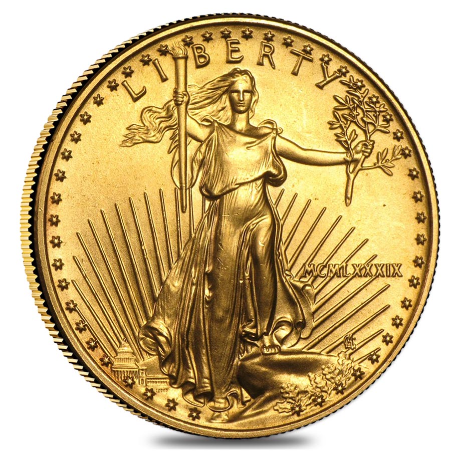 1989 1/2 oz Gold American Eagle BU (MCMLXXXIX)