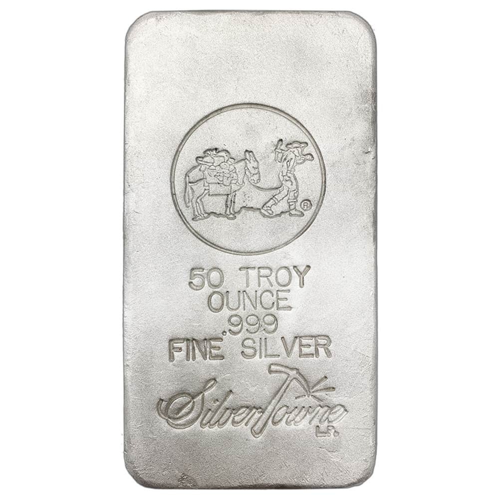 50 oz SilverTowne Prospector Silver Bar .999 Silver