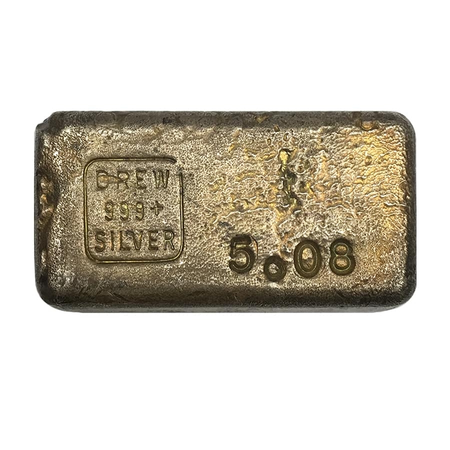 5 oz Drew Silver Vintage Bar .999+ Fine