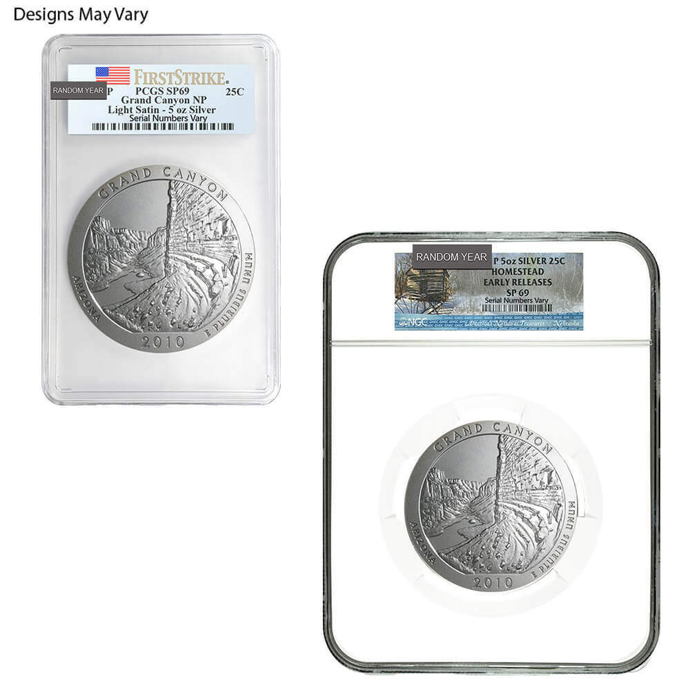 PCGS NCG アンティーク　銀貨　ピアストル 5 oz Silver America the Beautiful ATB NGC/PCGS SP 69 Random