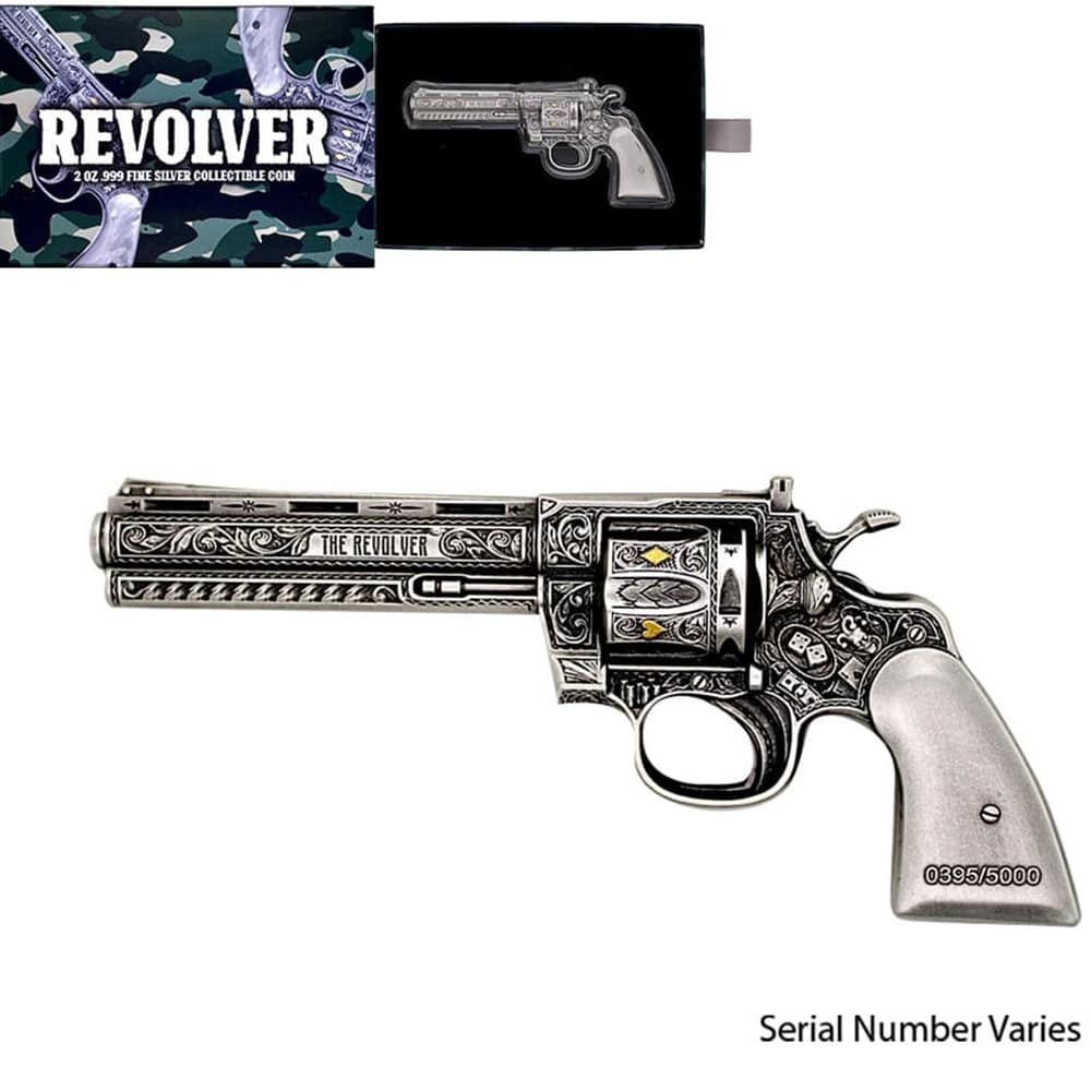 2023 Chad 2 oz Silver Revolver Gun Shaped Coin|Bullion Exchanges