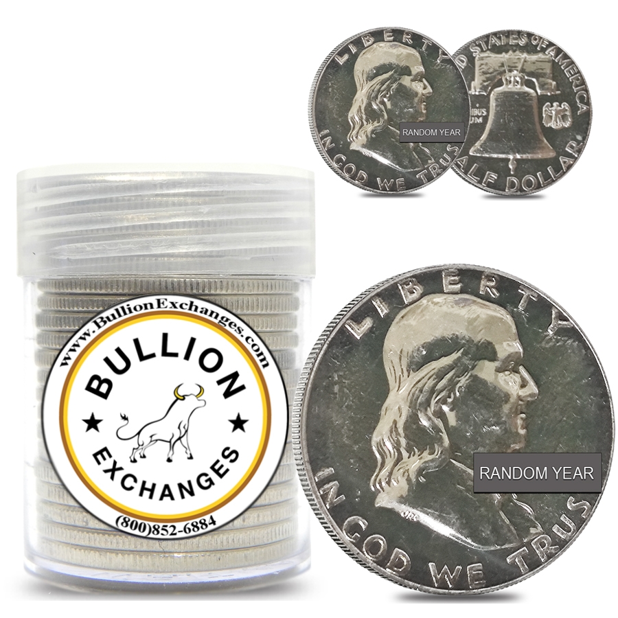 $10 Face Value Franklin Half Dollars 90% Silver 20-Coin Roll (Impaired Proof)