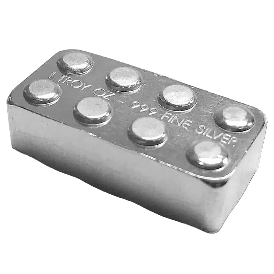 1 oz Monarch Precious Metals Building Block Silver Bar .999 Fine