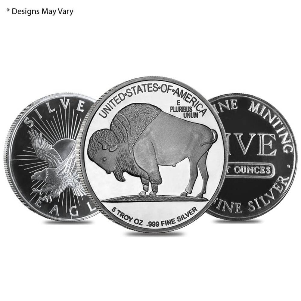 5 oz Silver Generic Rounds .999 Fine