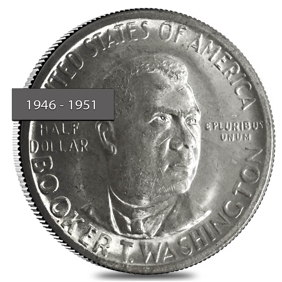 Booker T. Washington Half Dollar 90% Silver BU RY