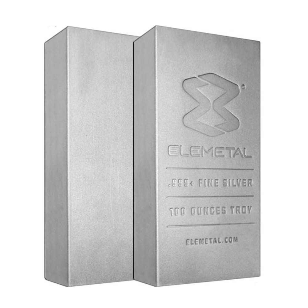Elemetal Mint 100 oz Silver Bar .999 Fine