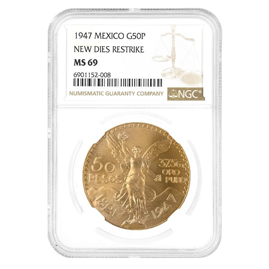 1947 Mexico 50 Pesos Gold Restrike NGC MS 69 | Bullion Exchanges