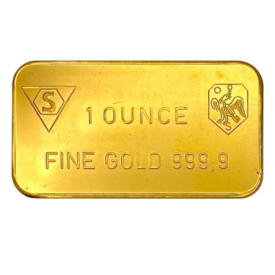 1 oz Schweizerischer Bankverein Swiss Bank Corp Gold Bar