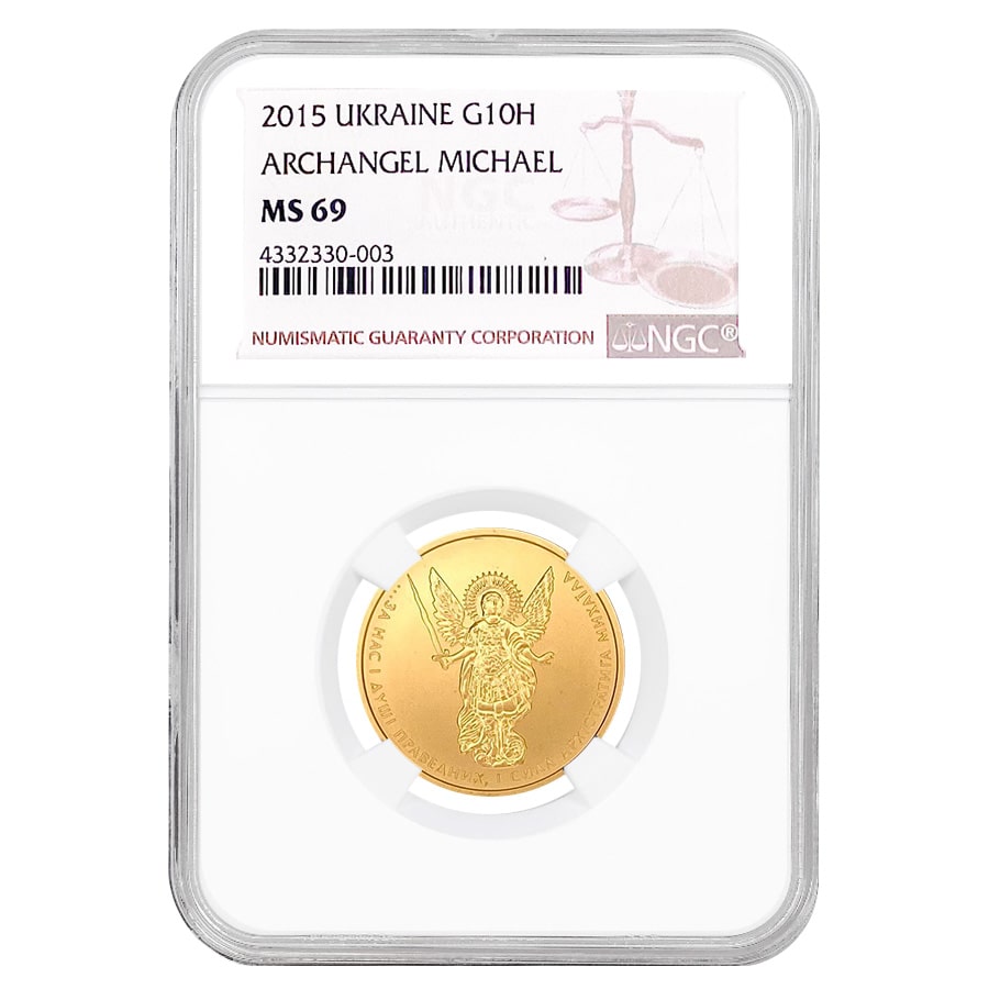 2015 Ukraine 1/2 oz Gold Archangel Michael Coin NGC MS 69