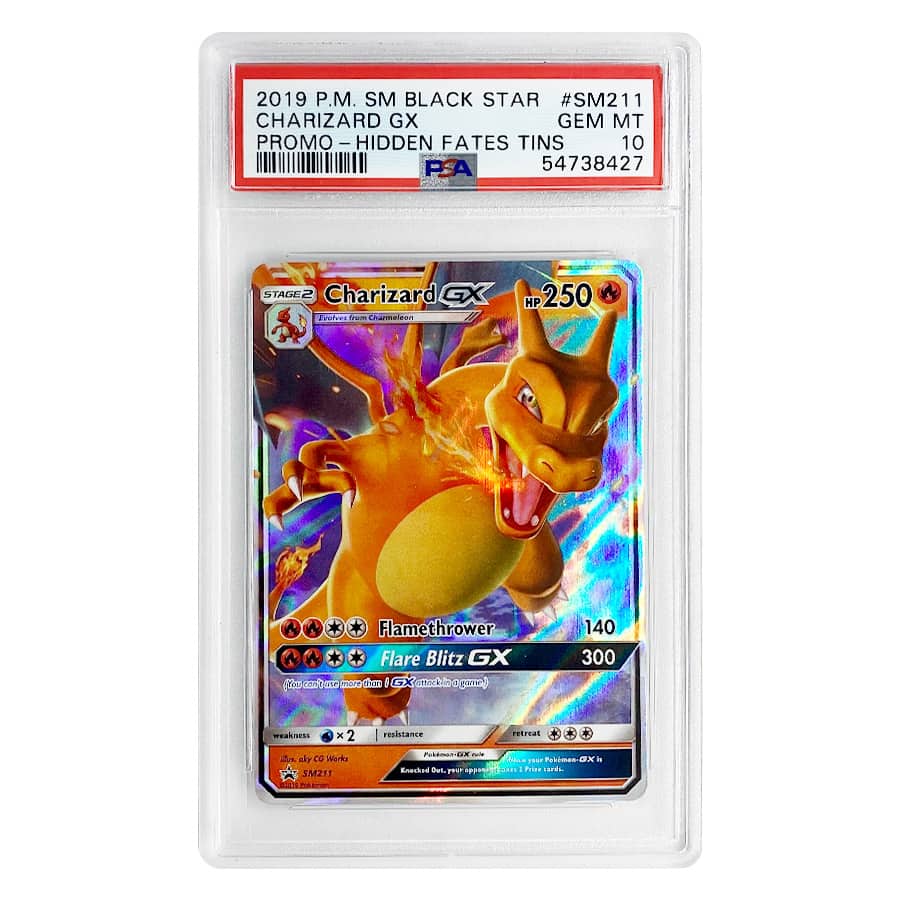 2019 Pokemon SM Black Star Hidden Fates Charizard #SM21 PSA 10