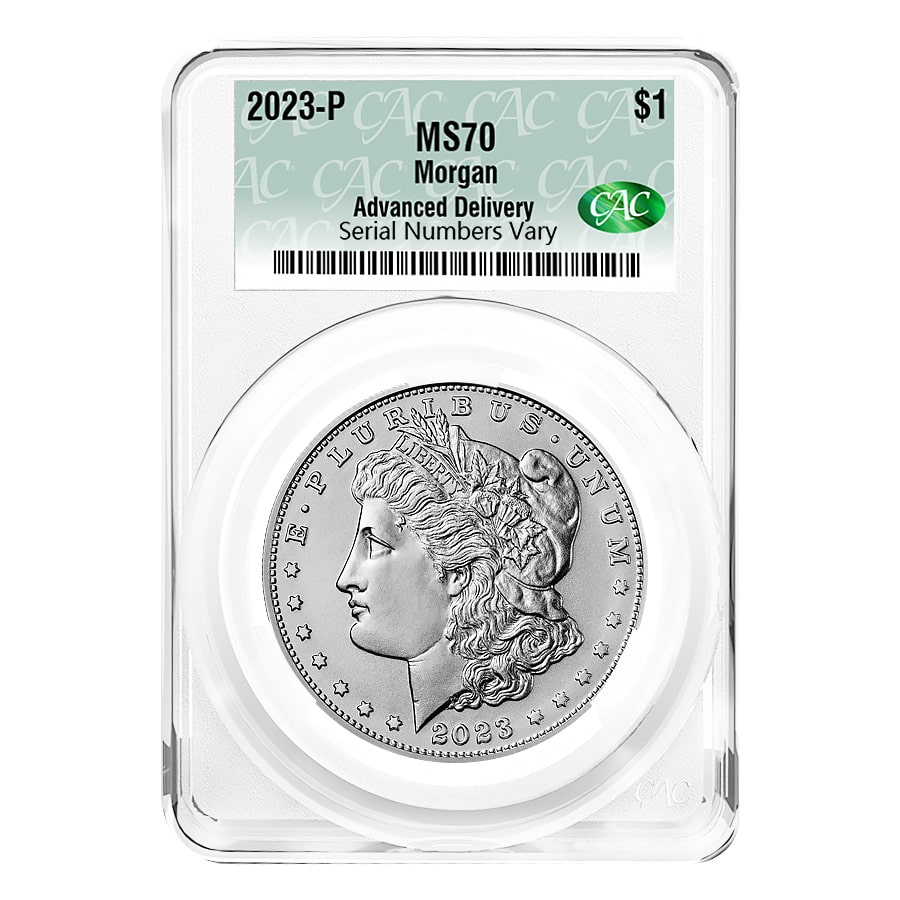 2023 Morgan Silver Dollar CAC MS 70 Advanced Delivery