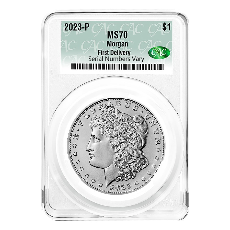 2023 Morgan Silver Dollar CAC MS 70 First Delivery (US Mint)
