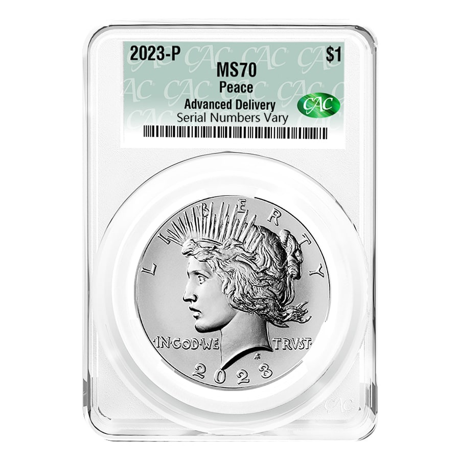 2023 Peace Silver Dollar CAC MS 70 Advanced Delivery