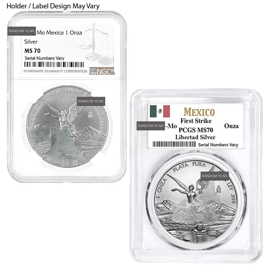 MILKY 1 oz Mexican Silver Libertad NGC / PCGS MS 70 Random Year