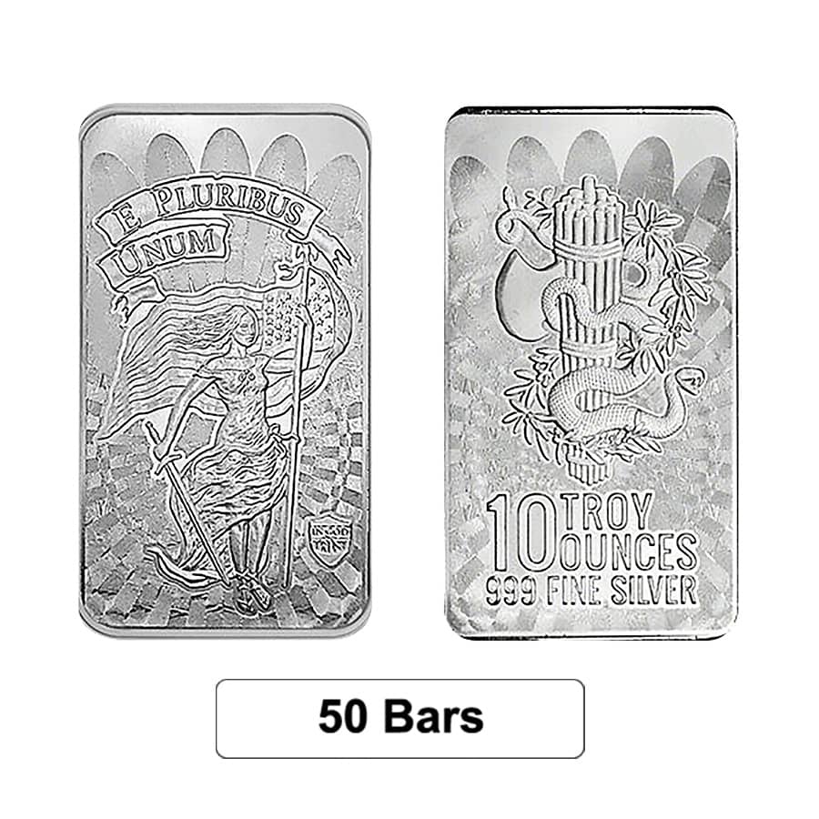 Lot of 50 - 10 oz Unity Silver Bar .999 Fine