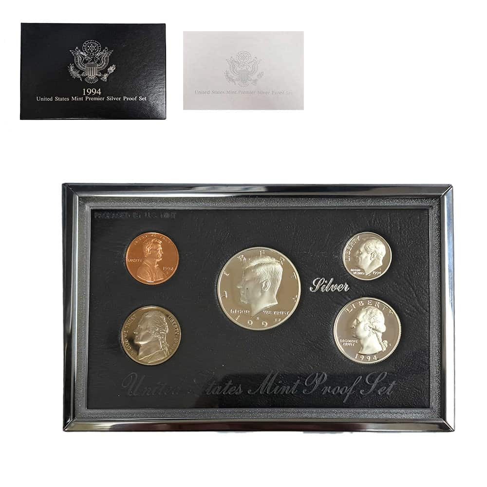 1994-S US Mint Premier Proof Silver Set (w/Box & COA)