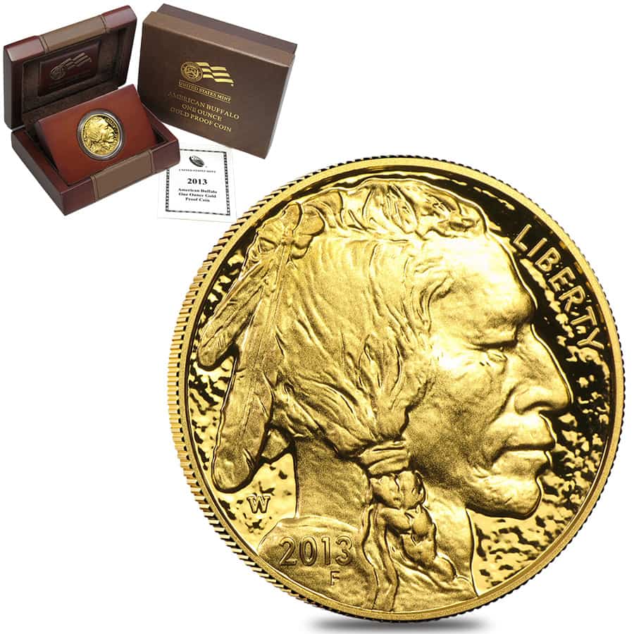 2013-W 1 oz $50 Proof Gold American Buffalo Coin (w/Box & COA)