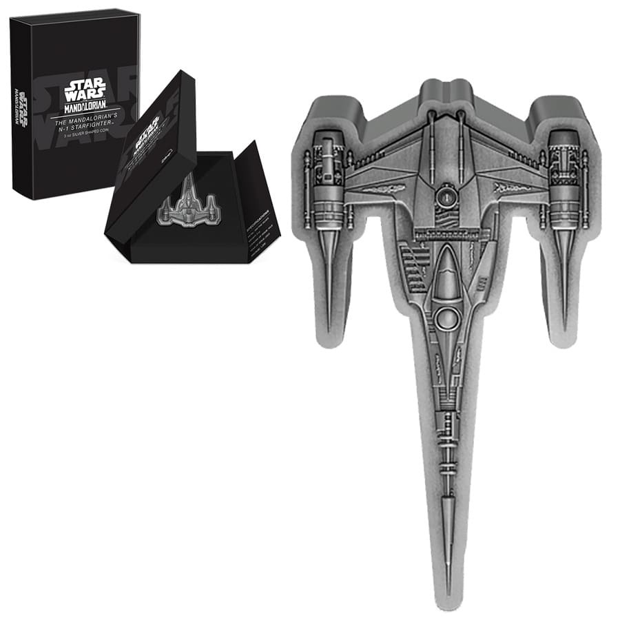 2023 3 oz Star Wars Mandalorian's N-1 Starfighter Silver Coin