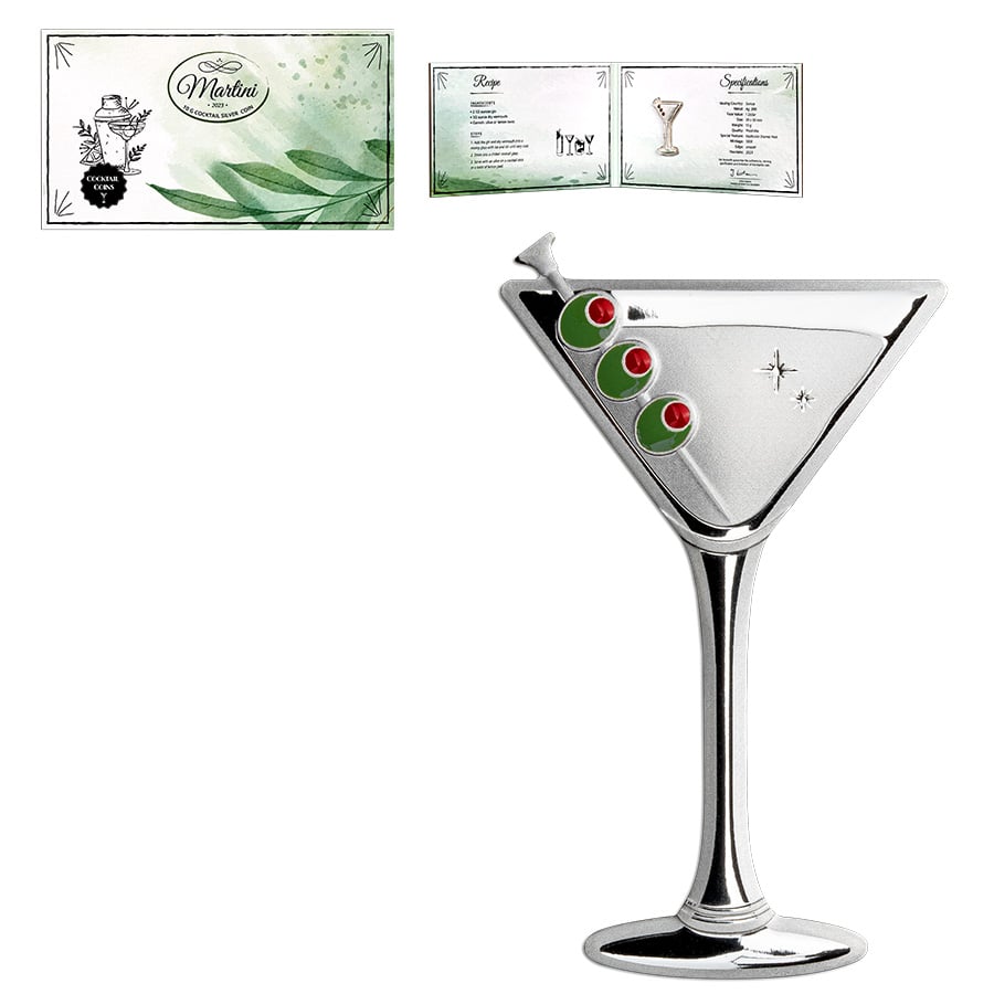 2023 Samoa 10 gram Silver Martini Shaped Coin