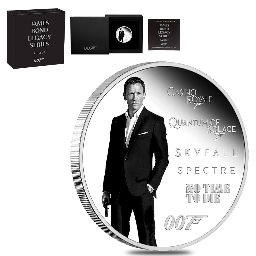 2024 1 oz Tuvalu James Bond Legacy Series Proof Colorized Silver