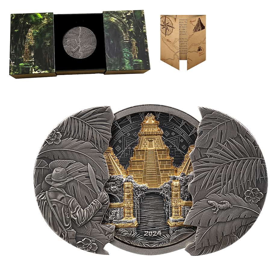 2024 Barbados 5 oz Silver El Dorado Antiqued Coin .999 Fine