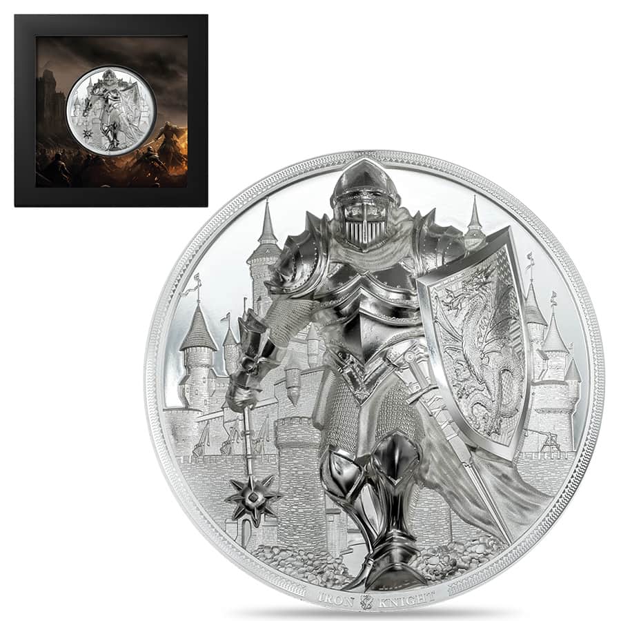 2024 Cook Islands 5 oz Silver Iron Knight Coin .9999 Fine