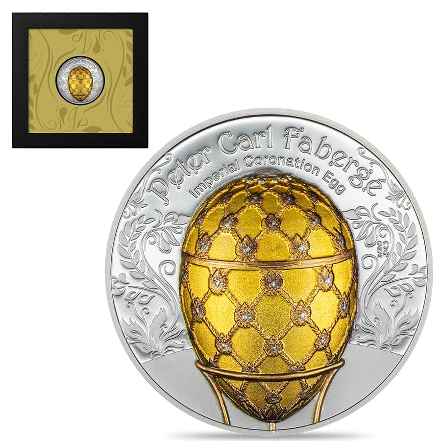 2024 Mongolia 2 oz Silver Faberge Imperial Coronation Egg Coin