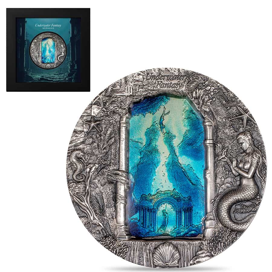 2024 Palau 3 oz Silver Underwater Fantasy Mermaids Coin