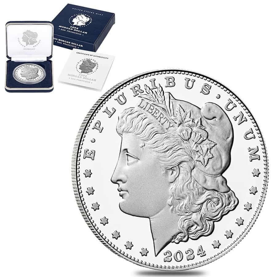 【希望者のみラッピング無料】 Proof 2024-S Morgan COA) & (w/Box Fine .999 Dollar Silver コレクション
