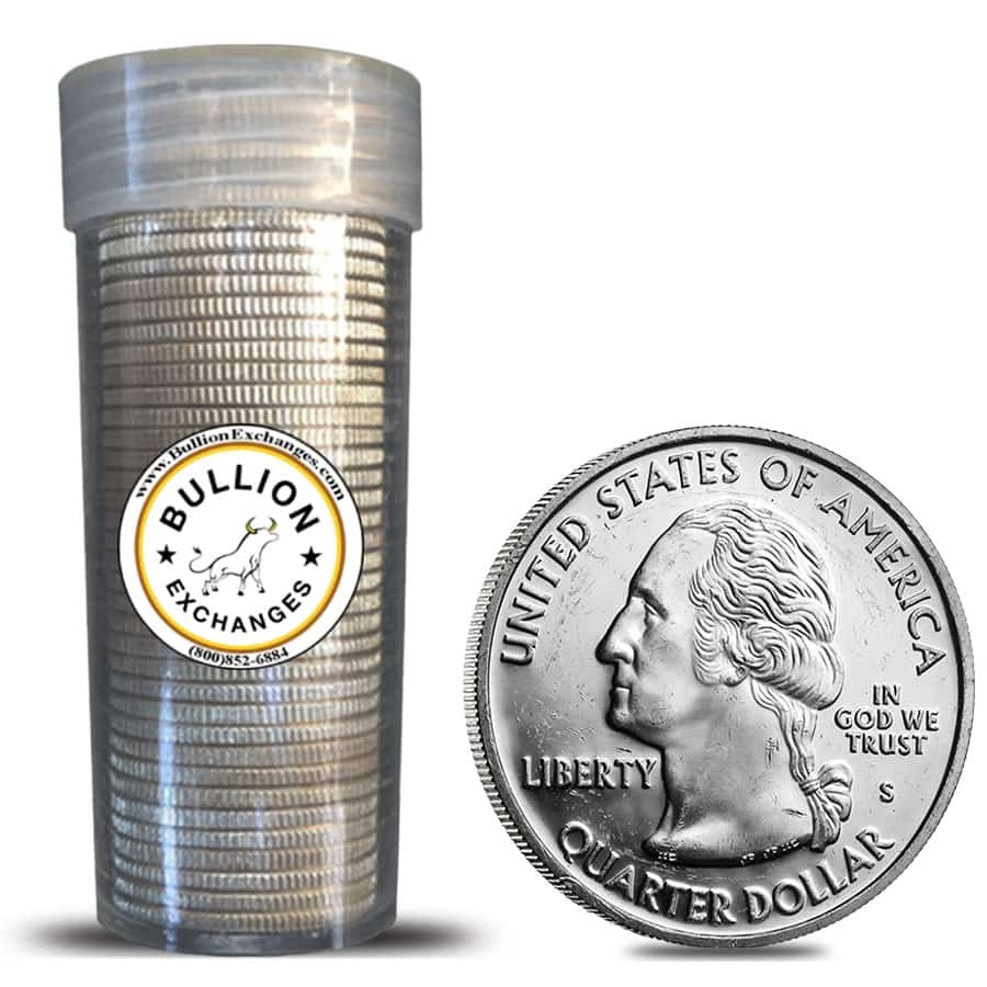 $10 Face Value Washington Quarters 90% Silver 40-Coin Roll (Impaired Proof)