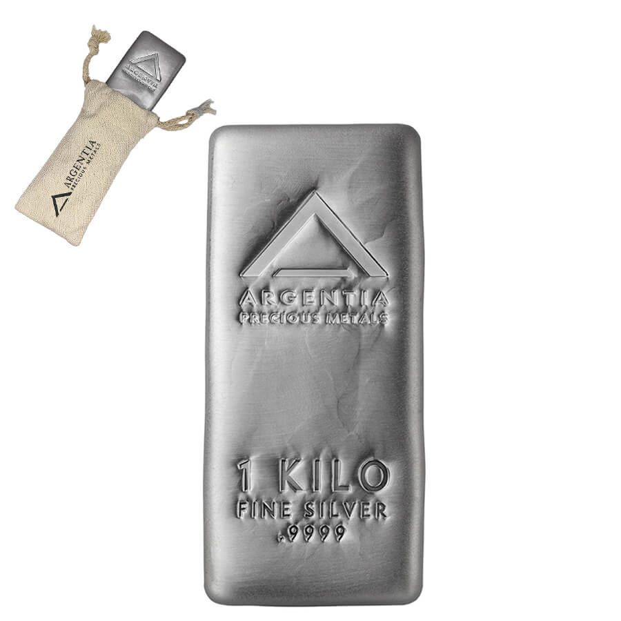 1 Kilo Argentia Cast Silver Bar .9999 Fine