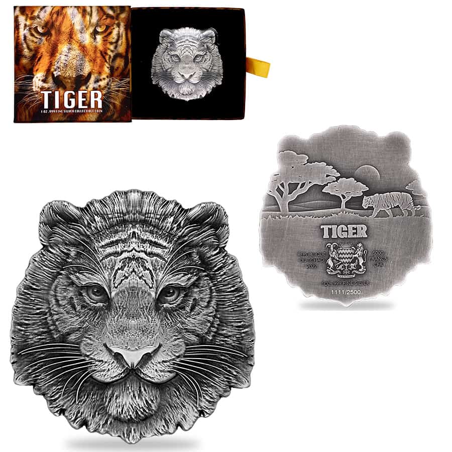 ファッションアイテム人気ランキング 2023 Chad Exchanges Bullion | Coin Tiger Silver oz 1 コレクション