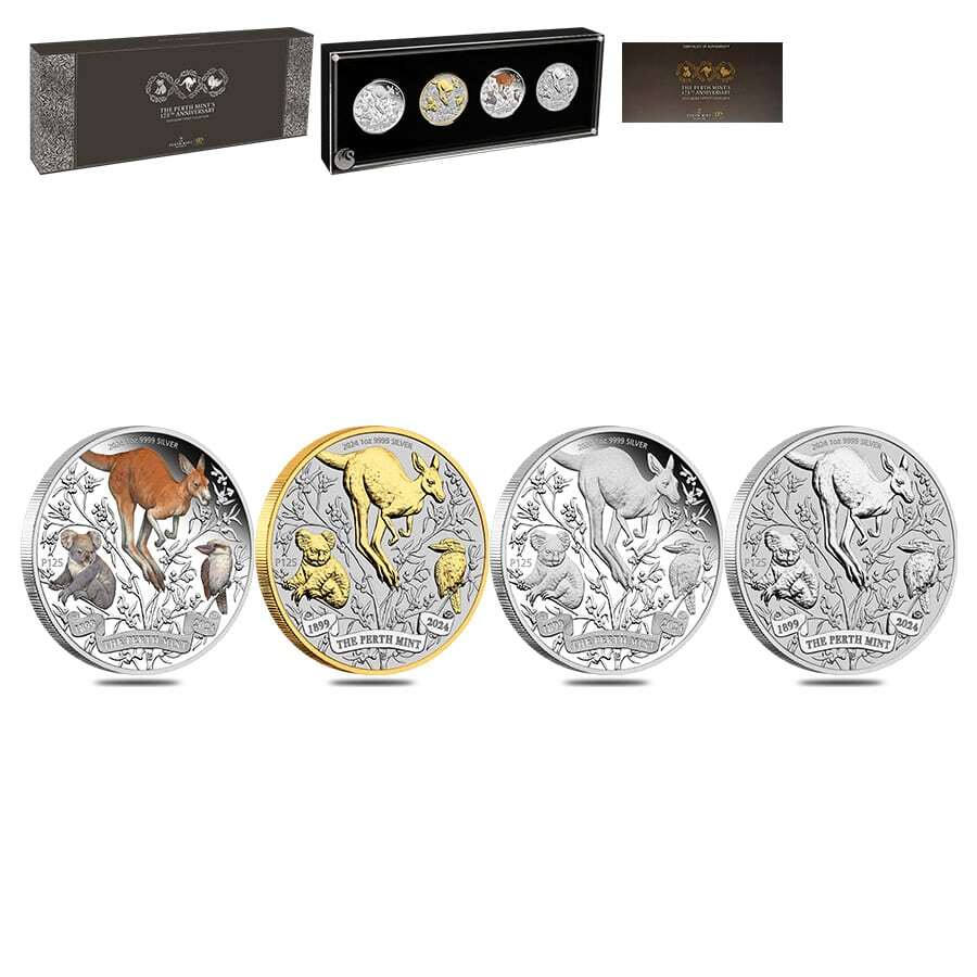 Perth Mint 銀貨 4枚セット 2024 Australia 4 oz Silver The Perth Mint 125th Ann. 4-Coin Set