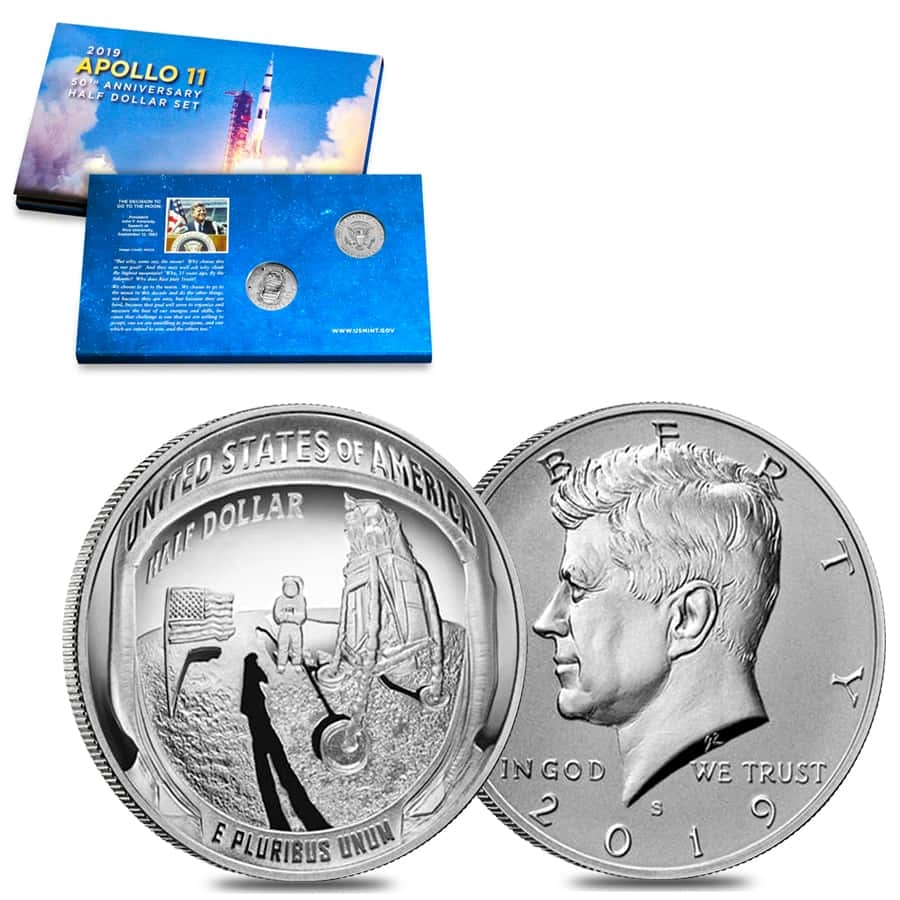 2019 S Apollo 11 50th Anniversary Proof Half Dollar Set Comm. (w