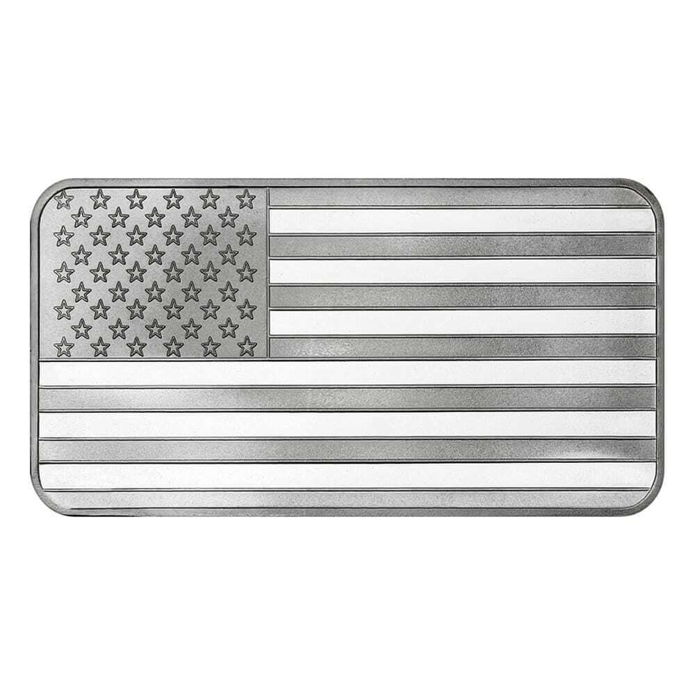 10 oz American Flag Silver Bar .999 Silver (Sealed)