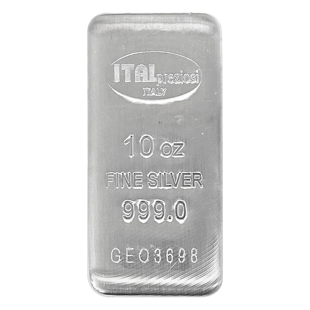 【特価】Italpreziosi　10オンス　シルバーバー　インゴット 10 oz Italpreziosi Italian Silver Cast Bar .999 Fine