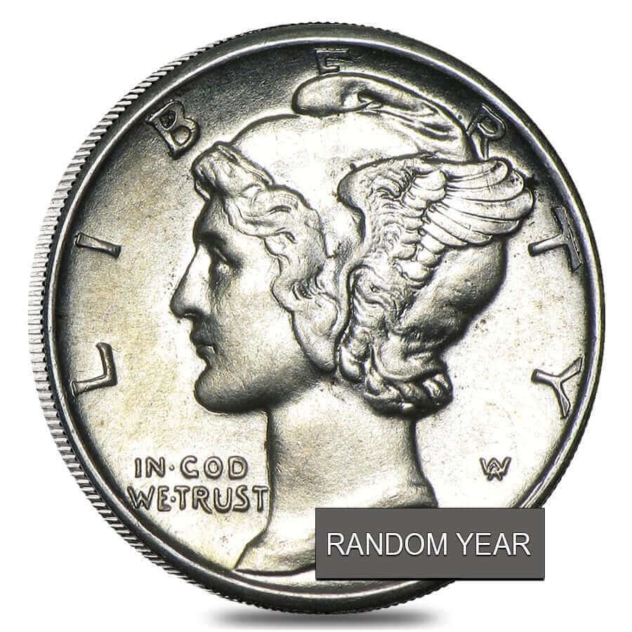 10C Mercury Dime 90% Silver Coin BU
