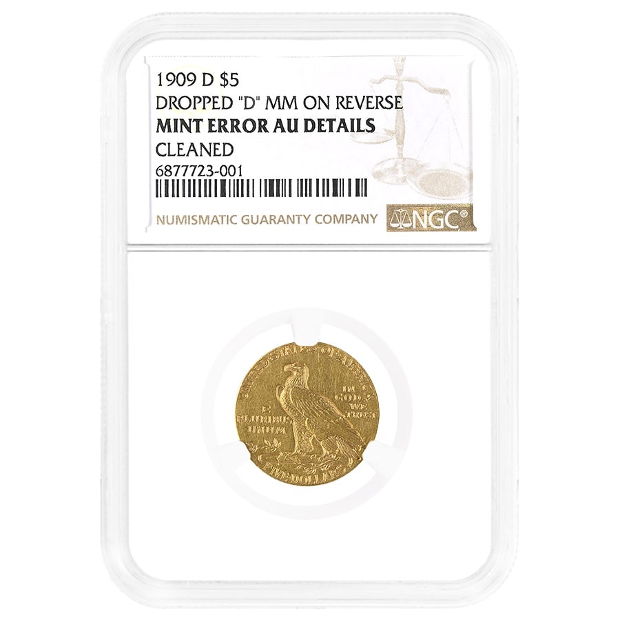 1909-D $5 インディアン ヘッド ゴールド ハーフ イーグル MS64 PCGS CAC PQ *3041