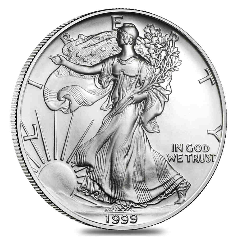 1999 1 oz Silver American Eagle $1 Coin BU