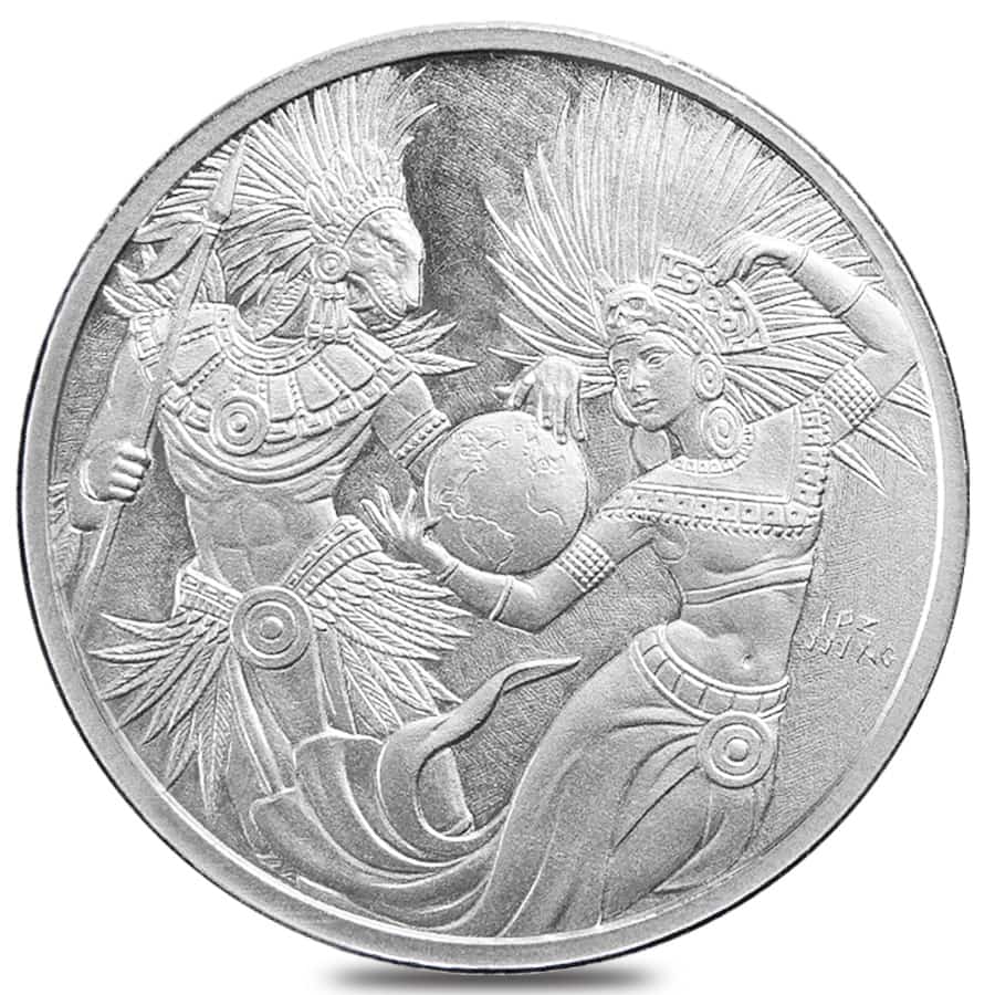 1 oz Aztec Yin Yang Silver Round .999 Fine (New Round)