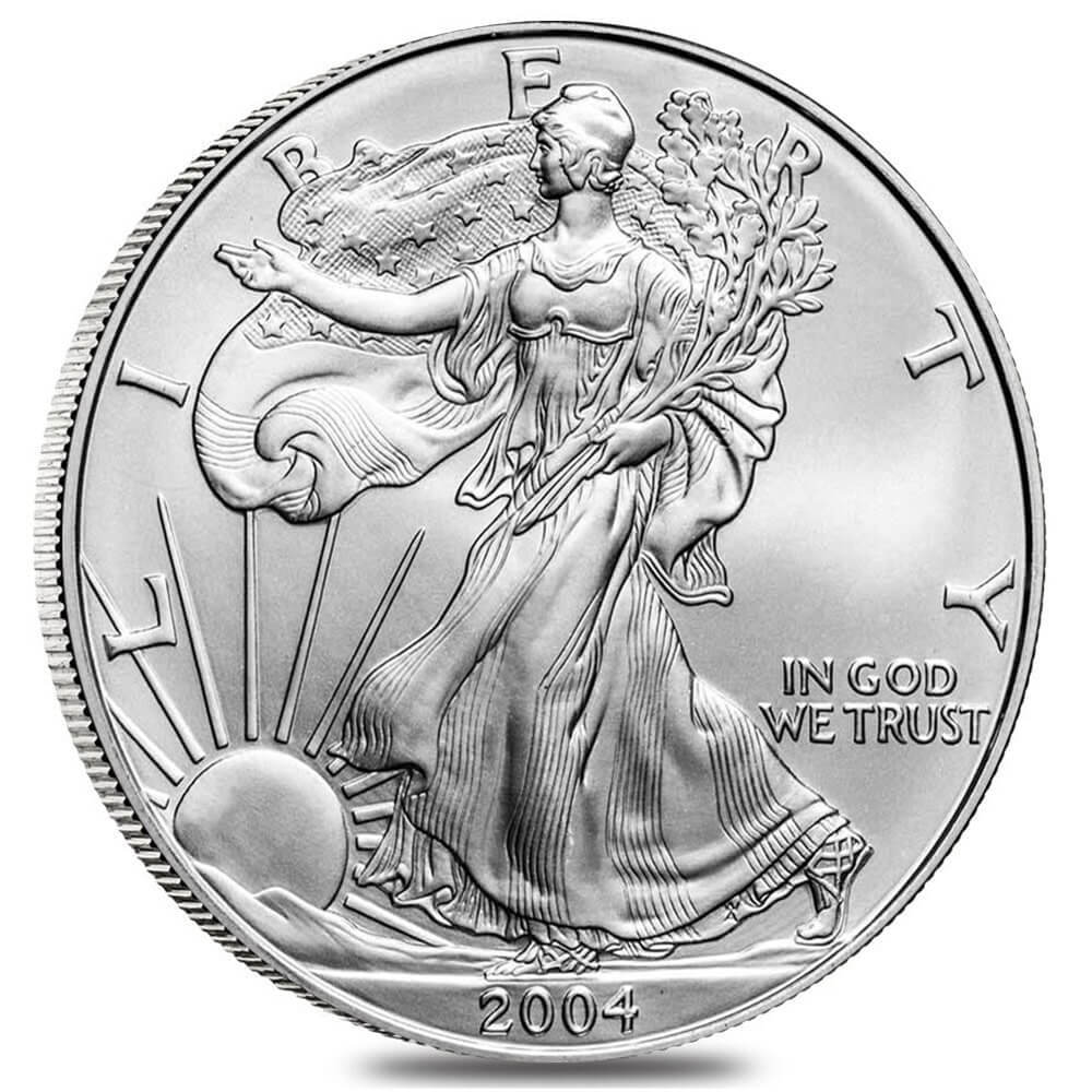 2004 1 oz Silver American Eagle $1 Coin BU