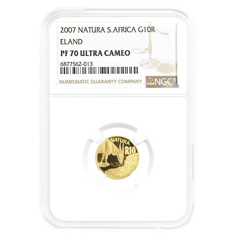 2007 South Africa 1/10 oz Gold Eland 10 Rand NGC PF 70 UCAM
