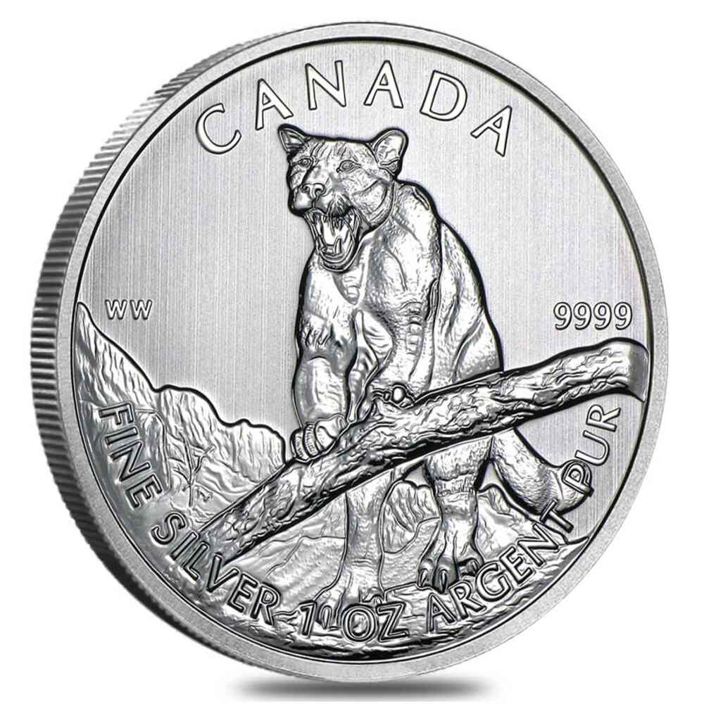2012 1 oz Canadian Silver Cougar - Wildlife Series