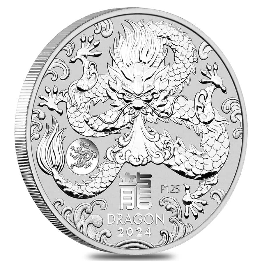 2024 Fiji $1 1 oz Silver Chinese Whiskered Dragon Ultra-High