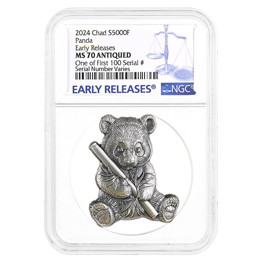 2024 Chad 1 oz Silver Panda Coin NGC MS 70 ER One of First 100