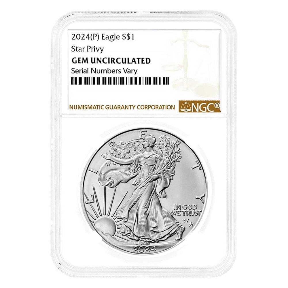 2024 (P) Star Privy 1 oz Silver American Eagle NGC GEM Unc