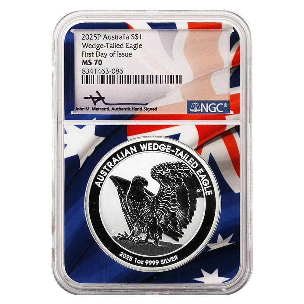 2025 1 oz Silver Wedge-Tailed Eagle Perth Mint NGC MS 70